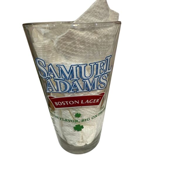 Samuel Adams Boston Lager Perfect Pint 3 Leaf Clover Beer Glass - Picture 8 of 9